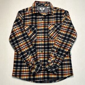 VISSLA Mens Plaid Flannel Shirt Jacket Long Sleeve Button Up Small Surfer Soft